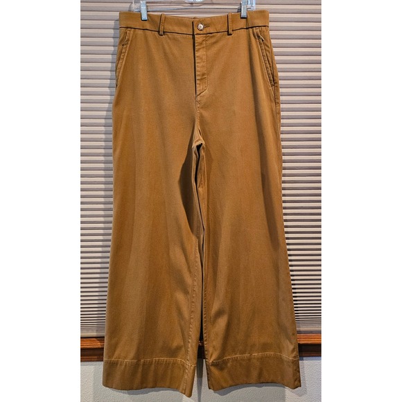 SPANX Pants - Spanx Stretch Twill Wide Leg Crop Pants Camel Brown XL 21279T